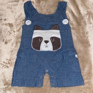 Baby Aspen Raccoon Romper, size 0-6M